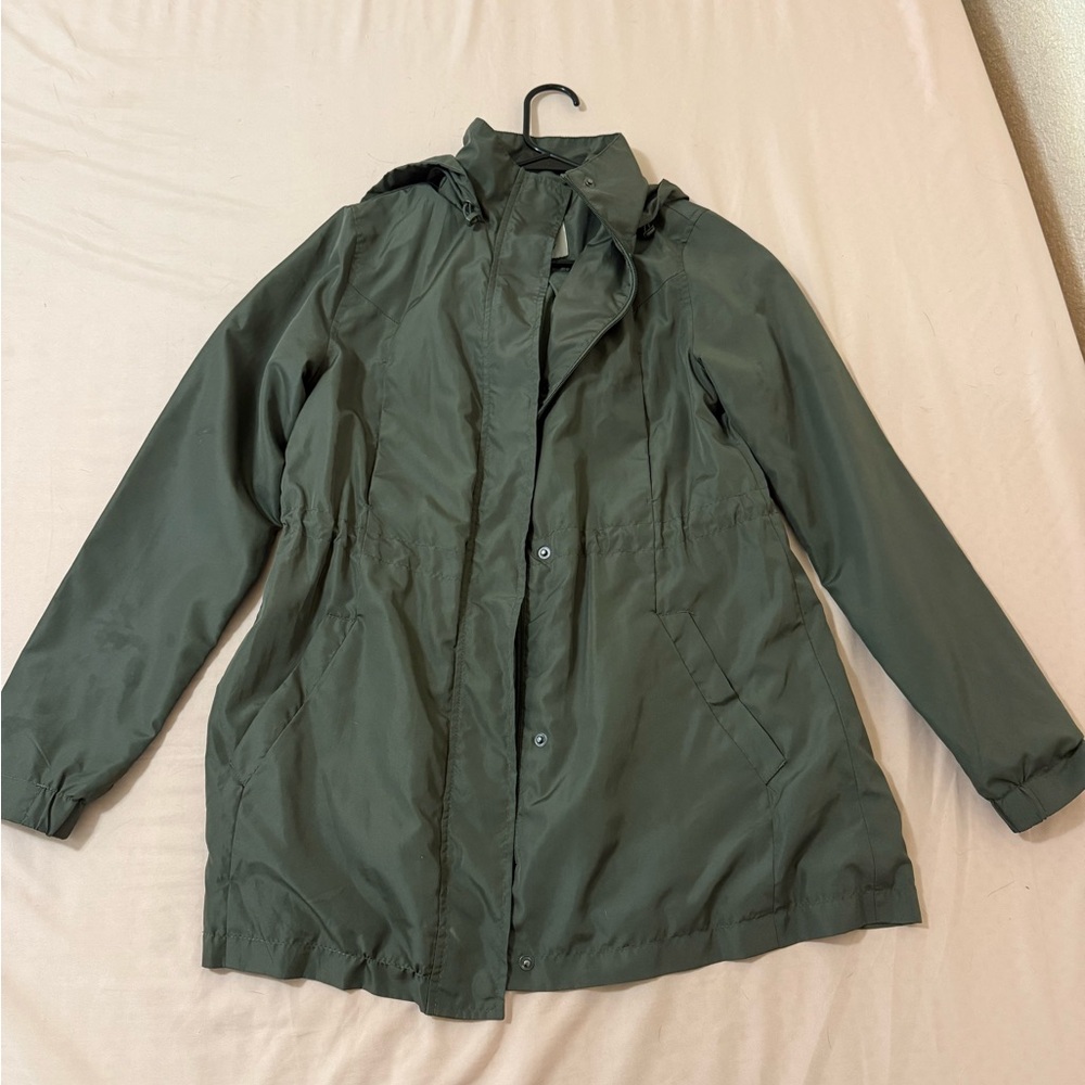 a new day Green Trench Coat with Structured Shoulders